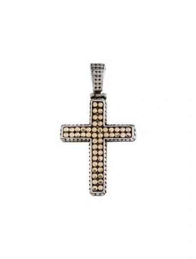 Pre-owned John Hardy Two-tone Dot Cross Pendant In Multicolor