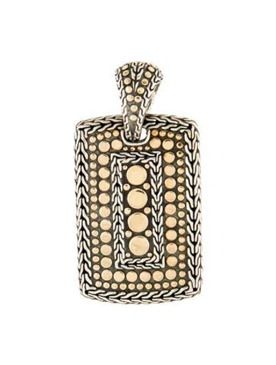 Pre-owned John Hardy Two-tone Dot Dog Tag Enhancer Pendant In Multi