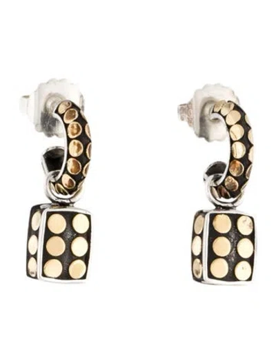 Pre-owned John Hardy Two-tone Dot Drop Earrings In Multi