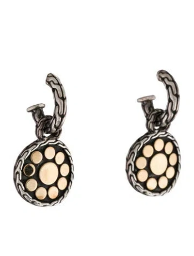 Pre-owned John Hardy Two-tone Dot Drop Earrings In Multi