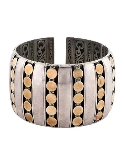 Pre-owned John Hardy Two-tone Dot Flex Cuff Bracelet, 7.25" In Multi