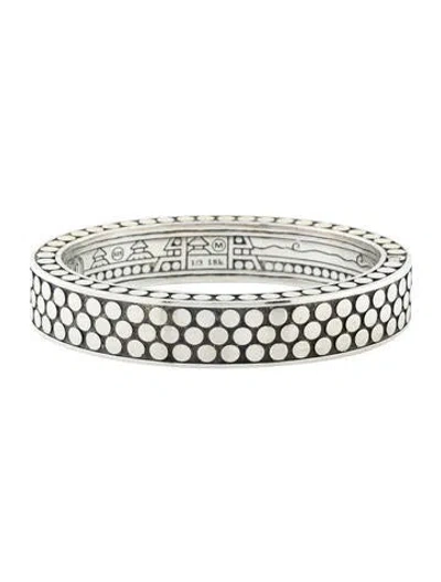 Pre-owned John Hardy Two-tone Dot Hinge Bangle In Multi