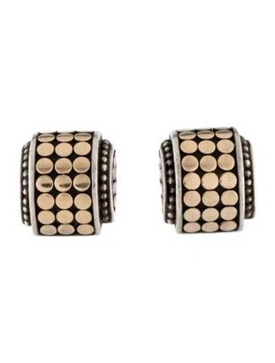 Pre-owned John Hardy Two-tone Dot Hi-way Stud Earrings In Multicolor