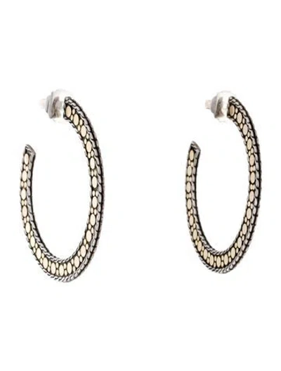 Pre-owned John Hardy Two-tone Dot Hoop Earrings In Multi