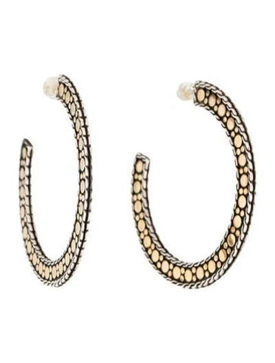 Pre-owned John Hardy Two-tone Dot Hoop Earrings In Multi