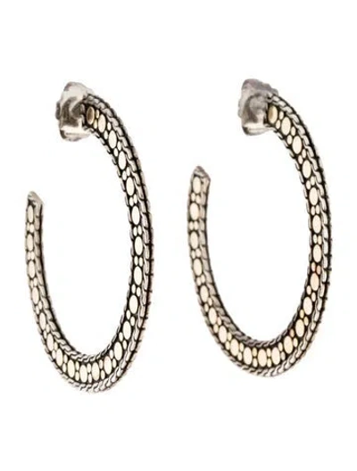 Pre-owned John Hardy Two-tone Dot Hoop Earrings In Multi