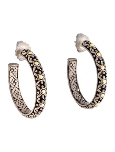 Pre-owned John Hardy Two-tone Dot Hoop Earrings In Multicolor