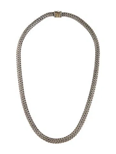 Pre-owned John Hardy Two-tone Dot Icon Chain Necklace, 18.5" In Multicolor