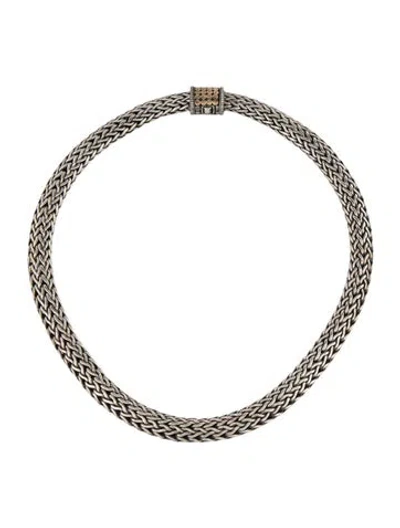 Pre-owned John Hardy Two-tone Dot Icon Collar Necklace, 18.75" In Multicolor