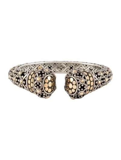 Pre-owned John Hardy Two-tone Dot Kick Hinge Cuff Bracelet, 6.5" In Multi