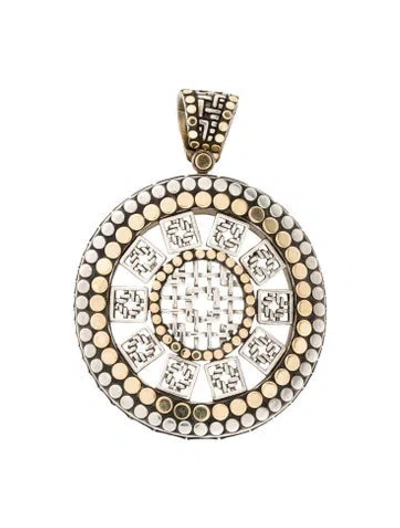 Pre-owned John Hardy Two-tone Dot Large Silang Pendant In Multi