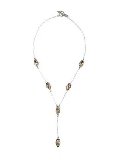 Pre-owned John Hardy Two-tone Dot Lariat Necklace, 17" In Multicolor
