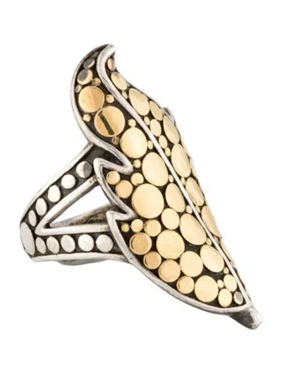 Pre-owned John Hardy Two-tone Dot Leaf Ring In Multi