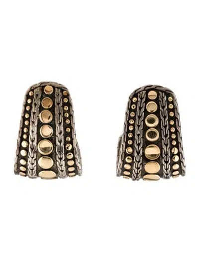 Pre-owned John Hardy Two-tone Dot Nuansa J-hoop Earrings In Multi
