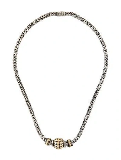 Pre-owned John Hardy Two-tone Dot Pendant Necklace, 17" In Multicolor