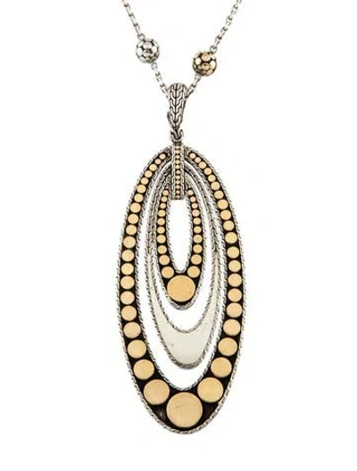 Pre-owned John Hardy Two-tone Dot Pendant Necklace, 18" In Multi