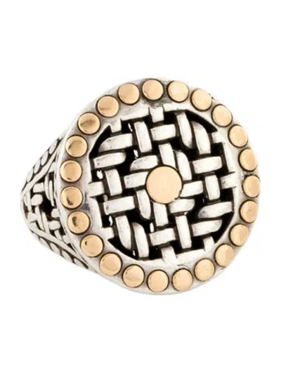 Pre-owned John Hardy Two-tone Dot Silang Cocktail Ring In Multi