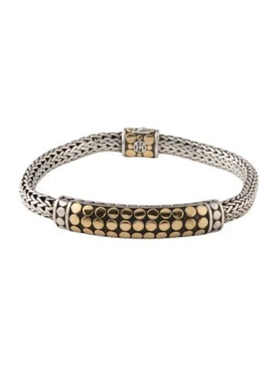 Pre-owned John Hardy Two-tone Dot Station Bracelet, 7" In Multicolor