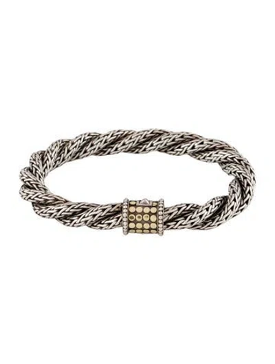Pre-owned John Hardy Two-tone Dot Twisted Bracelet, 6.75" In Multi
