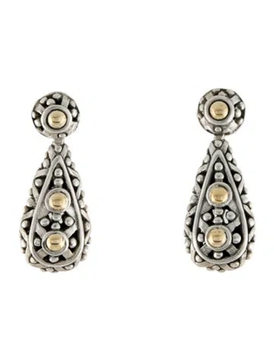 Pre-owned John Hardy Two-tone Drop Earrings In Multi