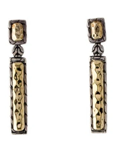 Pre-owned John Hardy Two-tone Drop Earrings In Multi