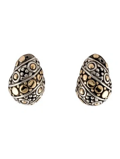 Pre-owned John Hardy Two-tone Earclips In Multi