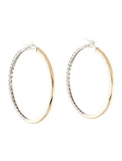 Pre-owned John Hardy Two-tone Essential Hoop Earrings In Multi