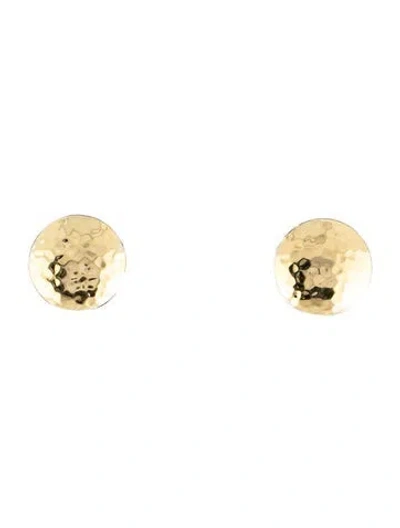 Pre-owned John Hardy Two-tone Hammered Stud Earrings In Multicolor