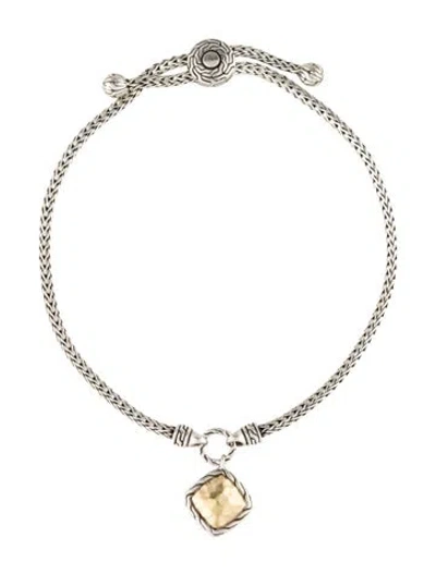 Pre-owned John Hardy Two-tone Icon Chain Slider Bracelet, 8.75" In Multi