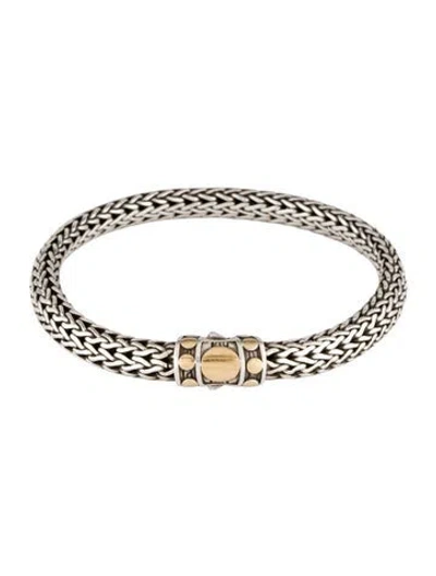Pre-owned John Hardy Two-tone Icon Dot Bracelet, 6.75" In Multi