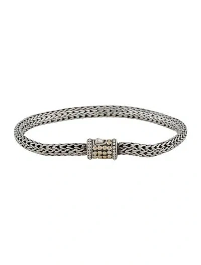 Pre-owned John Hardy Two-tone Icon Dot Bracelet, 7" In Multi