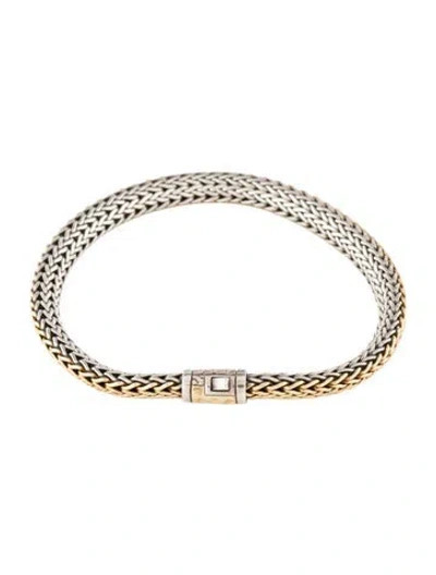 Pre-owned John Hardy Two-tone Icon Reversible Bracelet, 8" In Multi