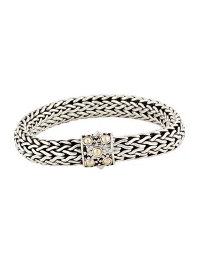 Pre-owned John Hardy Two-tone Jaisalmer Classic Dot Chain Bracelet, 6.75" In Multi