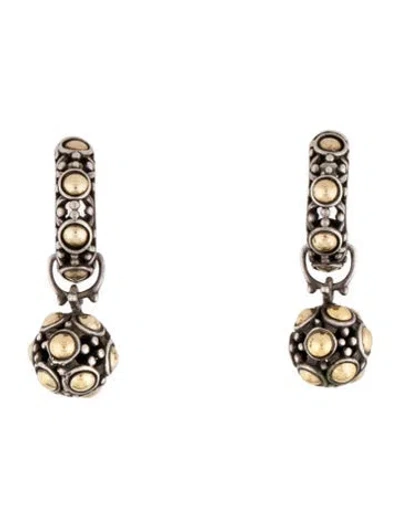 Pre-owned John Hardy Two-tone Jaisalmer Dot Drop Earrings In Multi
