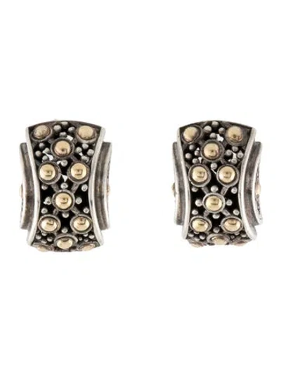 Pre-owned John Hardy Two-tone Jaisalmer Dot Earclips In Multi