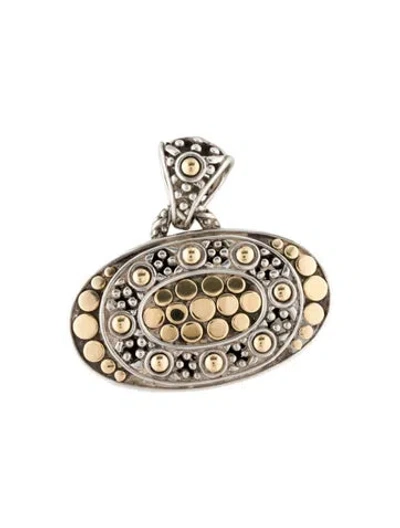 Pre-owned John Hardy Two-tone Jaisalmer Dot Oval Pendant, 1.5" In Multi