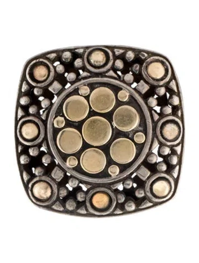 Pre-owned John Hardy Two-tone Jaisalmer Dot Single Drop Earring In Multi