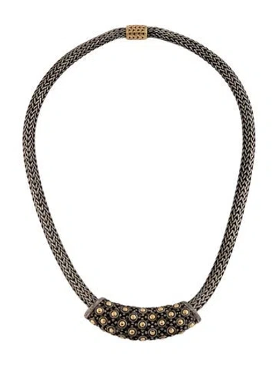 Pre-owned John Hardy Two-tone Jaisalmer Dot Slide Pendant Necklace, 16.5" In Multicolor