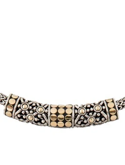 Pre-owned John Hardy Two-tone Jaisalmer Dot Slider Pendant Necklace, 16.5" In Multi