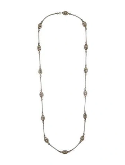 Pre-owned John Hardy Two-tone Jaisalmer Dot Station Necklace, 36.5" In Multi