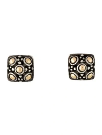 Pre-owned John Hardy Two-tone Jaisalmer Dot Stud Earrings In Multi