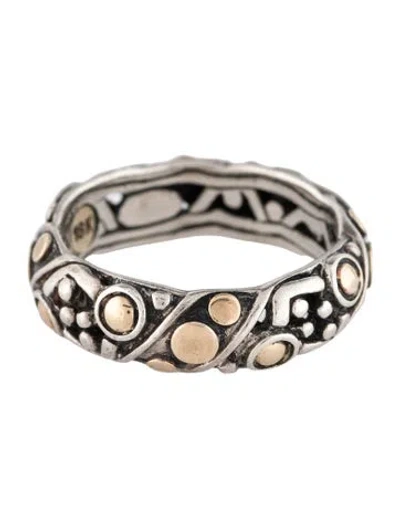 Pre-owned John Hardy Two-tone Jaisalmer Dot Twist Band In Multi