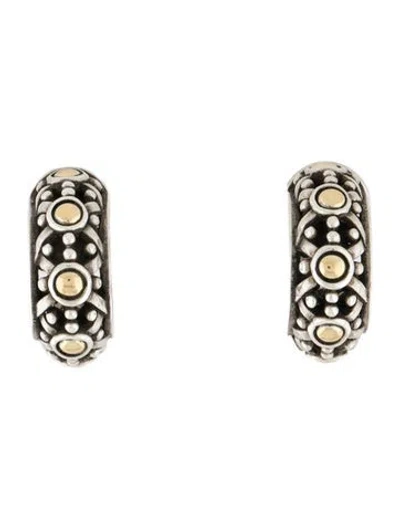 Pre-owned John Hardy Two-tone Jaisalmer Hoop Earclips In Multi