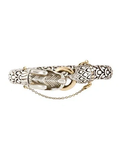 Pre-owned John Hardy Two-tone Legends Naga Bangle Bracelet, 6.75" In Multi