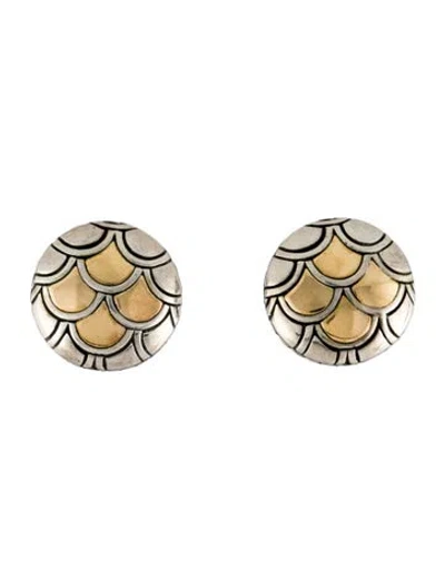 Pre-owned John Hardy Two-tone Legends Naga Button Earclips In Multi