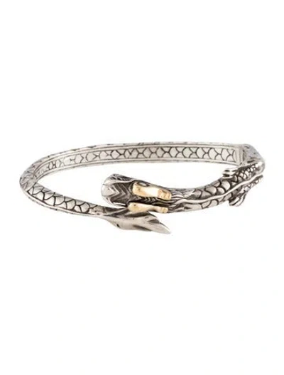 Pre-owned John Hardy Two-tone Legends Naga Dragon Hinged Cuff Bracelet, 6.5" In Multi