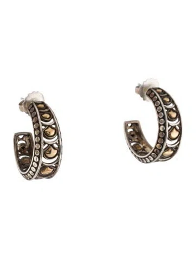 Pre-owned John Hardy Two-tone Legends Naga Hoop Earrings In Multi