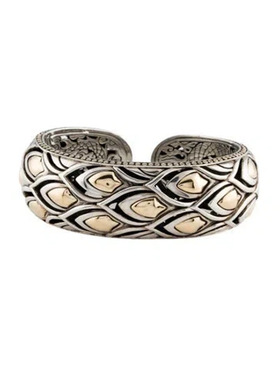 Pre-owned John Hardy Two-tone Legends Naga Kick Cuff Bracelet, 6.5" In Multi