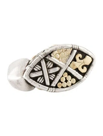 Pre-owned John Hardy Two-tone Marquise Signet Ring In Multi