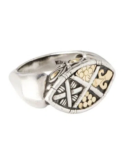 Pre-owned John Hardy Two-tone Marquise Signet Ring In Multicolor